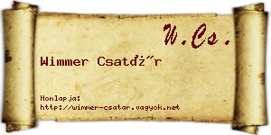 Wimmer Csatár névjegykártya